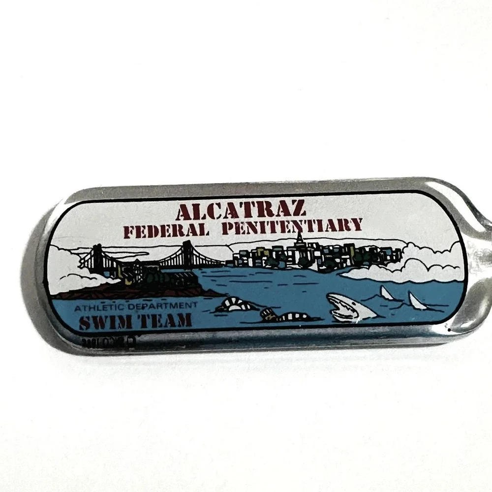 Alcatraz Swim Team Keychain‎ Unisex OS Blue Excellent Vintage Souvenir